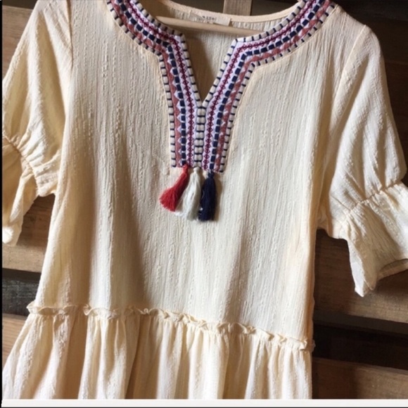 Yellow Tasseled and Ruffled Dress - Picture 4 of 6